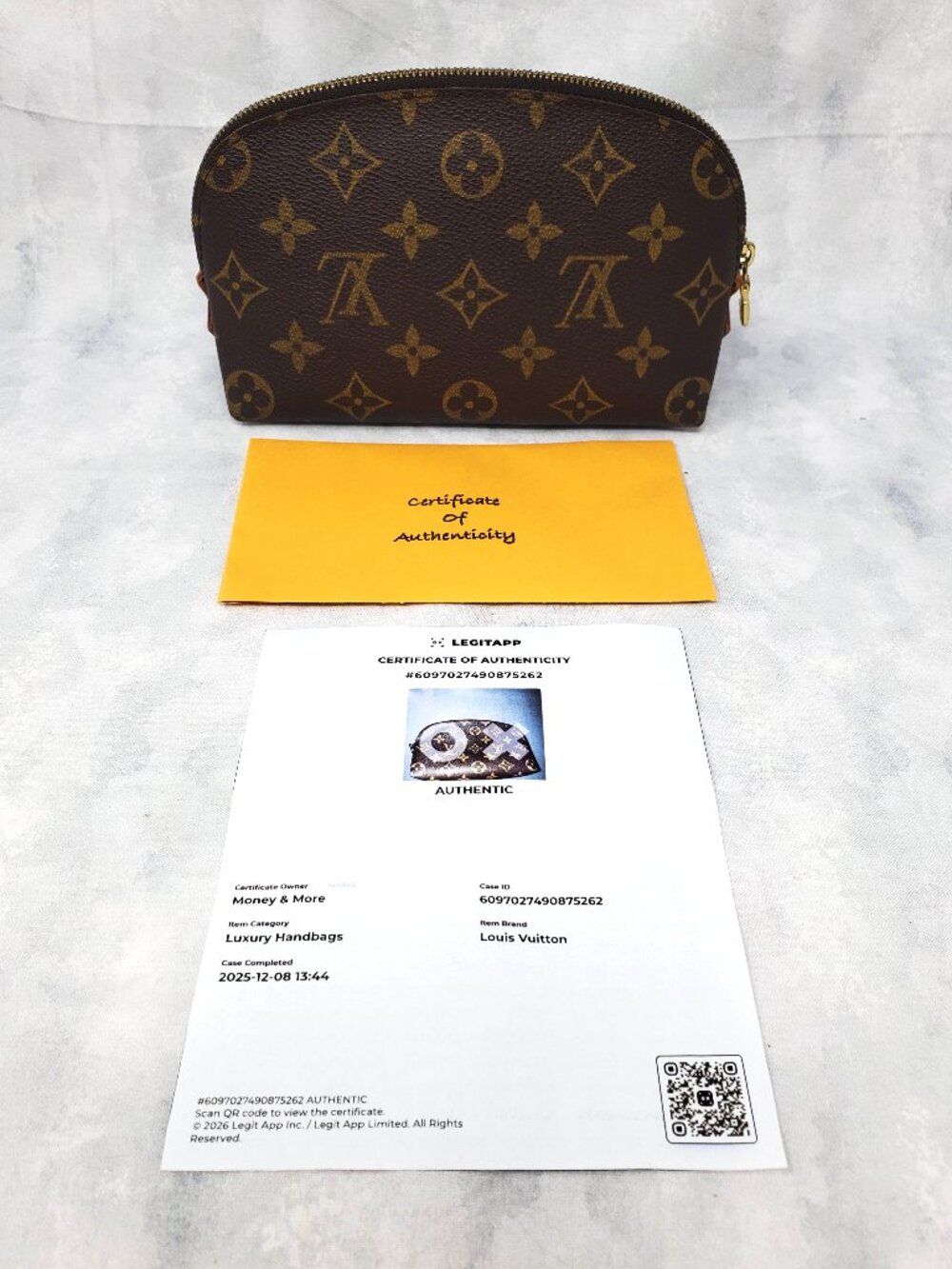 Louis Vuitton Monogram Pochette Cosmetic Pouch PM w/ COA - Made In Spain